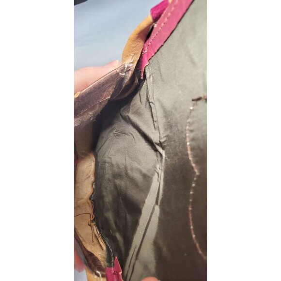 Vintage Handcrafted Leather Crossbody Purse Shoulder Bag - Picture 8 of 10